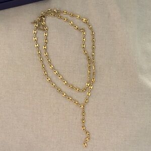 New double layer Elegant Gold Gucci link Chain lariat Necklace